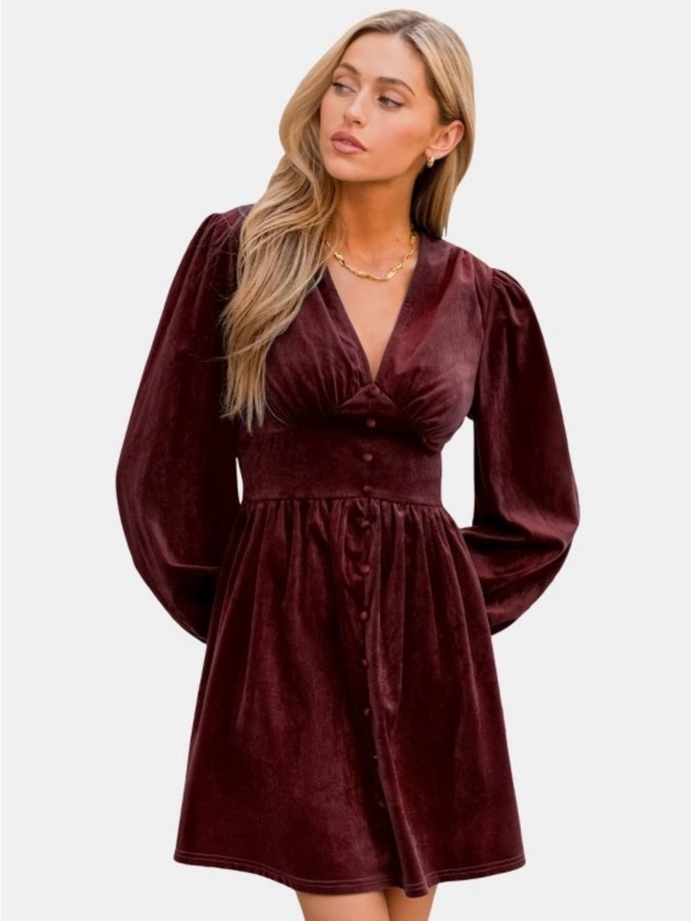 NWT Cupshe Bergundy Velvet Dress Size L Holiday Party